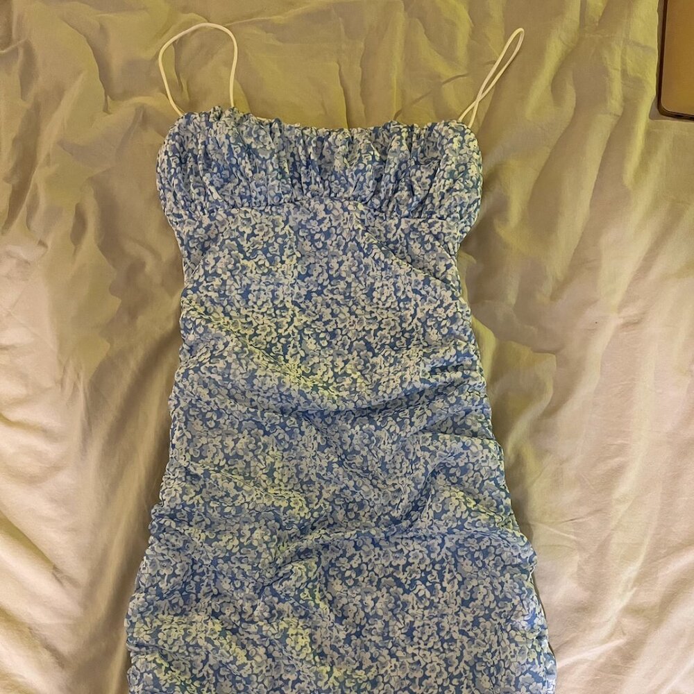 Princess Polly Blue Floral Bodycon Mini Dress
